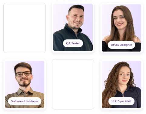 Individual team images with one placeholder for the new hire