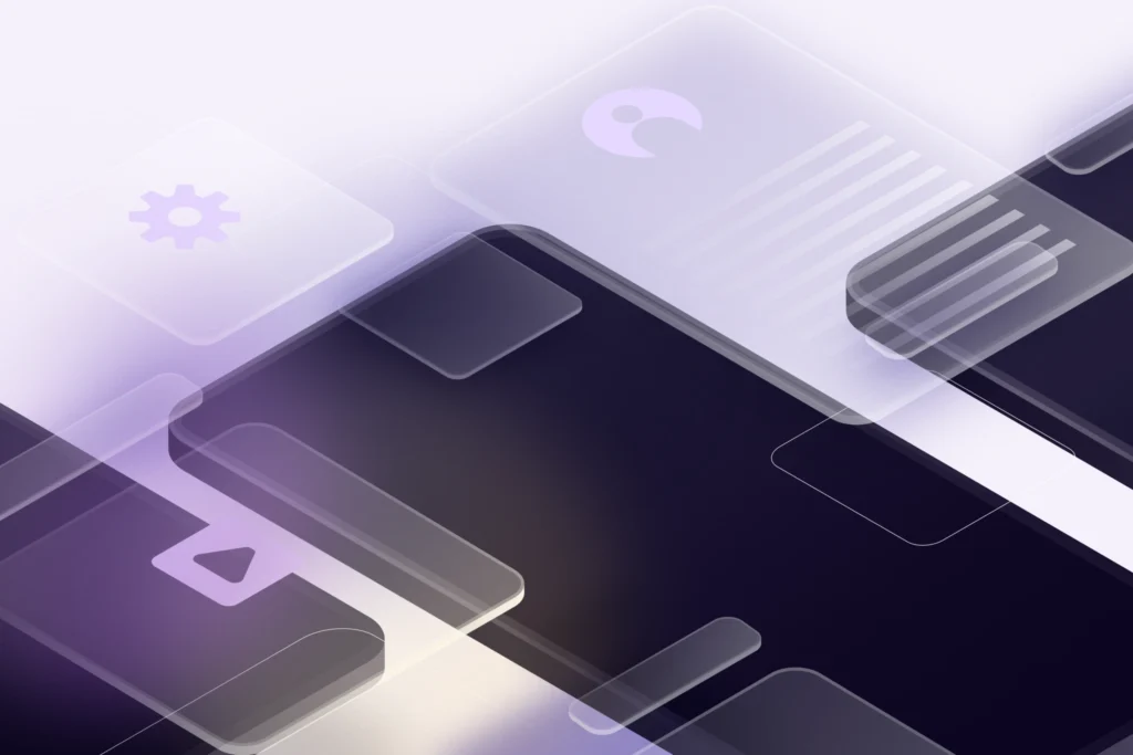 Abstract UI illustration representing microinteractions in UX designs