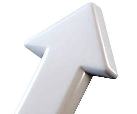3d white arrow