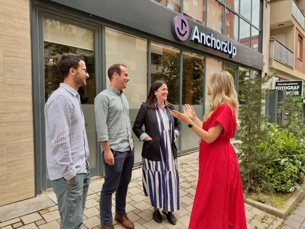 Jeta, Lum, Giancarlo, and Kelly at AnchorzUps office